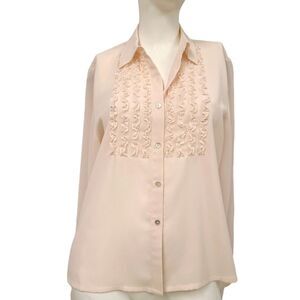 Andrea Viccaro Cream Tuxedo Top size Medium Petite